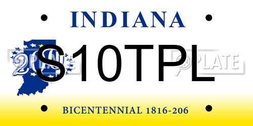 S10TPL Indiana License Plate