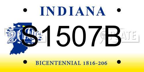 S1507B Indiana License Plate