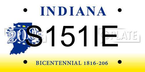 S151IE Indiana License Plate