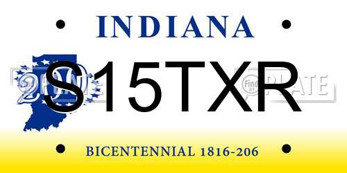 S15TXR Indiana License Plate