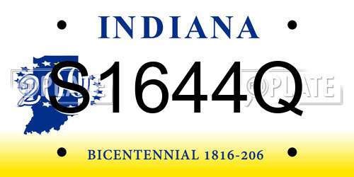 S1644Q Indiana License Plate