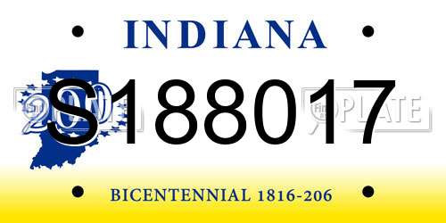 S188017 Indiana License Plate