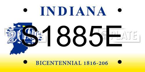 S1885E Indiana License Plate