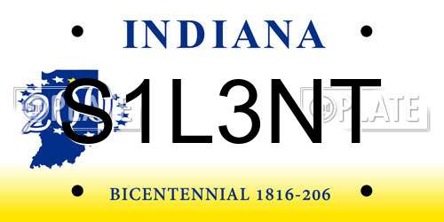 S1L3NT Indiana License Plate