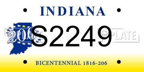 S2249 Indiana License Plate