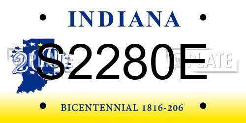S2280E Indiana License Plate