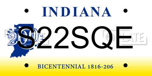 S22SQE Indiana License Plate