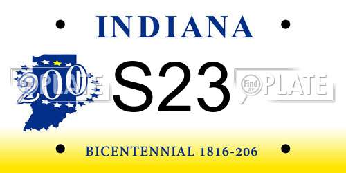 S23 Indiana License Plate