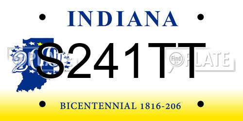 S241TT Indiana License Plate