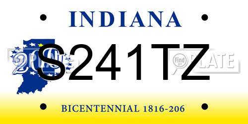 S241TZ Indiana License Plate