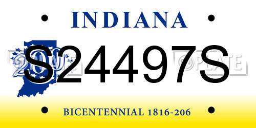 S24497S Indiana License Plate
