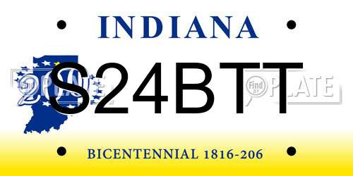 S24BTT Indiana License Plate