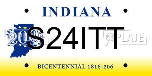 S24ITT Indiana License Plate