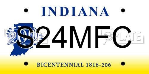 S24MFC Indiana License Plate