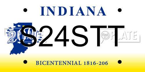 S24STT Indiana License Plate