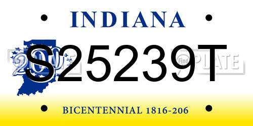 S25239T Indiana License Plate