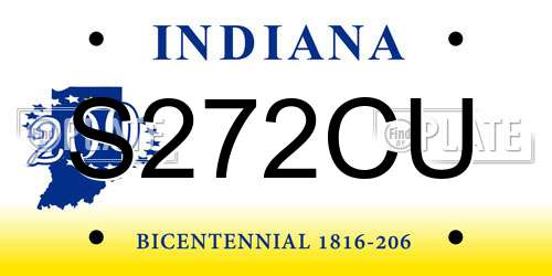 S272CU Indiana License Plate