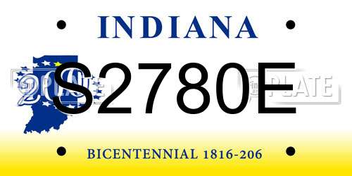 S2780E Indiana License Plate