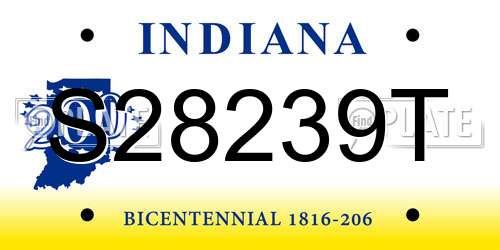 S28239T Indiana License Plate