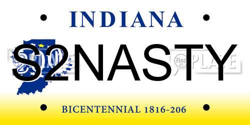 S2NASTY Indiana License Plate