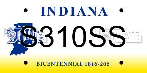 S310SS Indiana License Plate
