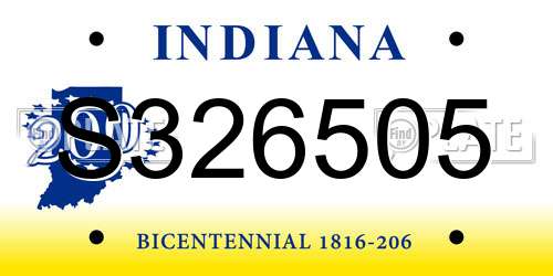 S326505 Indiana License Plate