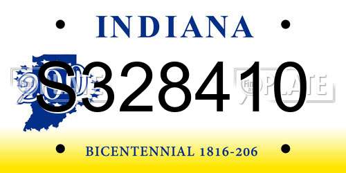 S328410 Indiana License Plate