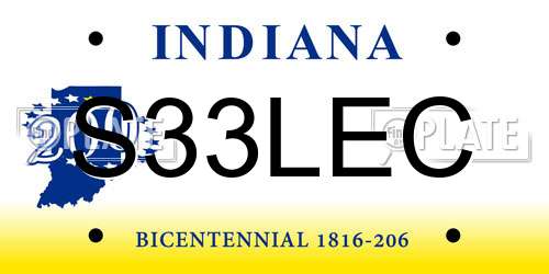 S33LEC Indiana License Plate