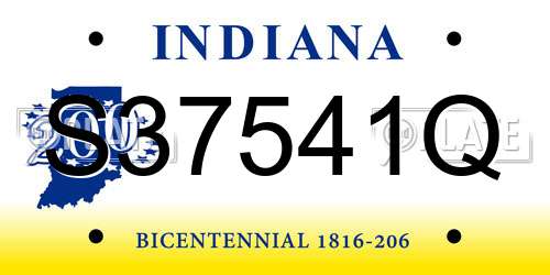 S37541Q Indiana License Plate