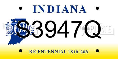 S3947Q Indiana License Plate