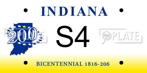 S4 Indiana License Plate