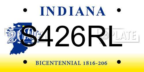 S426RL Indiana License Plate