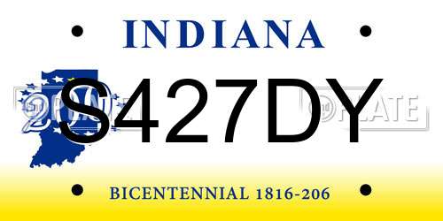 S427DY Indiana License Plate