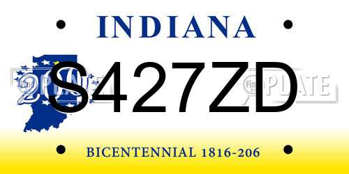 S427ZD Indiana License Plate