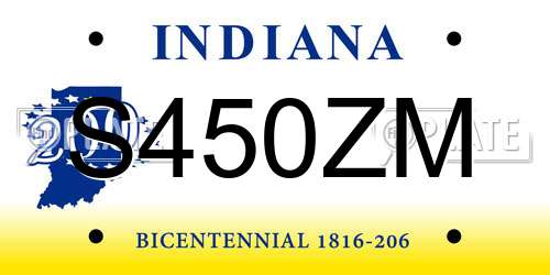 S450ZM Indiana License Plate