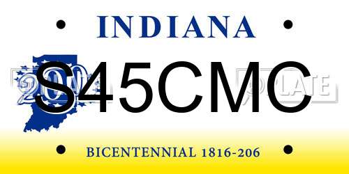 S45CMC Indiana License Plate