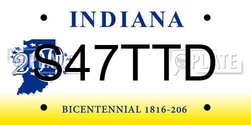 S47TTD Indiana License Plate