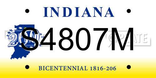 S4807M Indiana License Plate