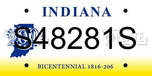 S48281S Indiana License Plate