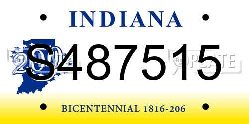 S487515 Indiana License Plate