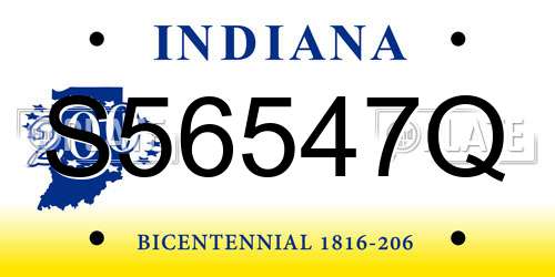 S56547Q Indiana License Plate