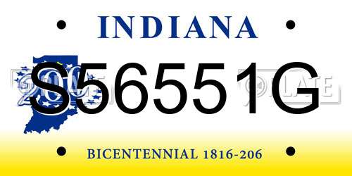 S56551G Indiana License Plate