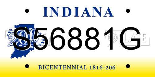 S56881G Indiana License Plate
