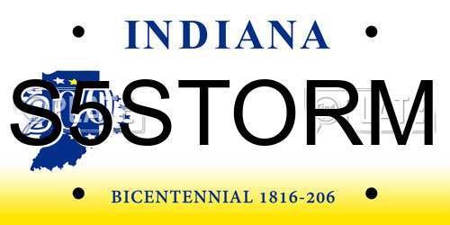 S5STORM Indiana License Plate