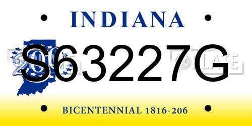 S63227G Indiana License Plate