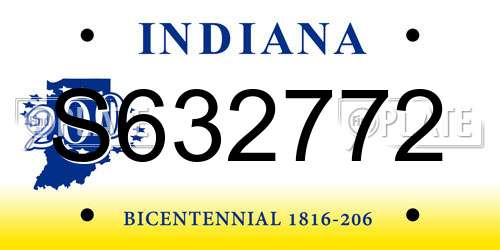 S632772 Indiana License Plate