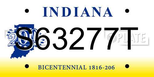 S63277T Indiana License Plate