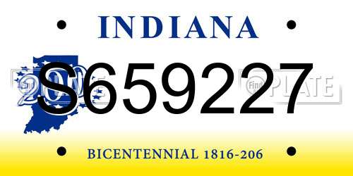 S659227 Indiana License Plate