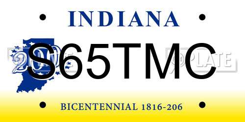 S65TMC Indiana License Plate