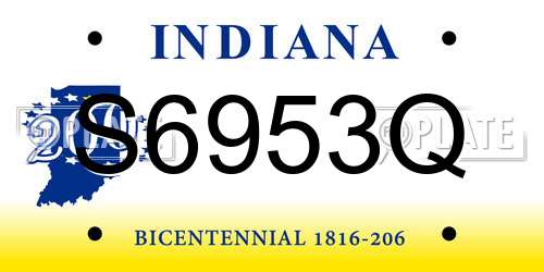 S6953Q Indiana License Plate